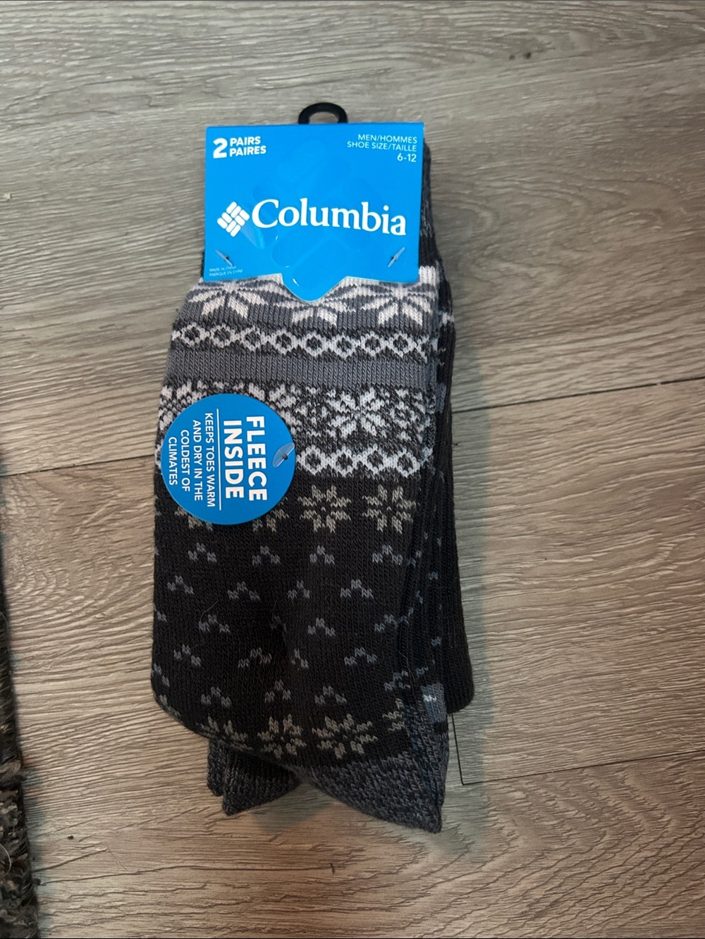 Columbia fleece lined socks 2 pack